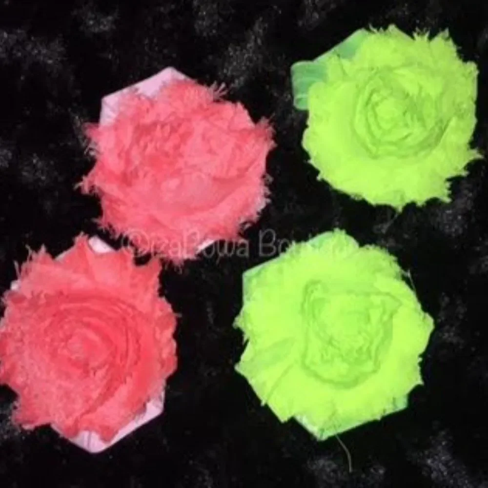 Lime Green Newborn Shabby Barefoot Sandals    NBS128  Handmade Boutique
